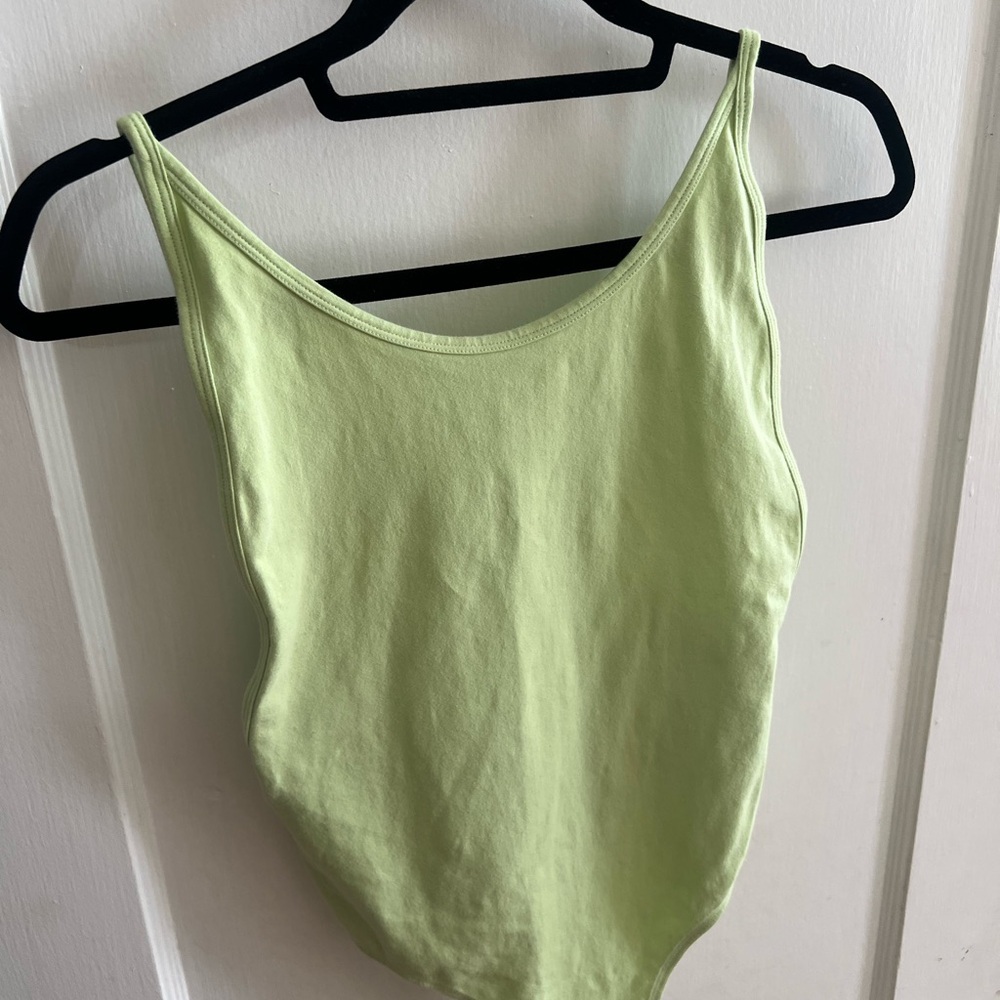 Aritzia Low Back Green Bodysuit